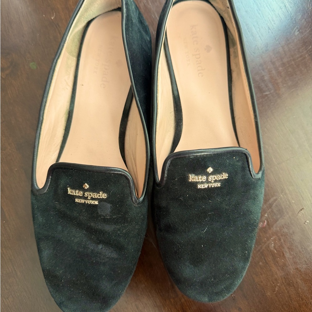 Kate Spade Black Ballet Flats Suede